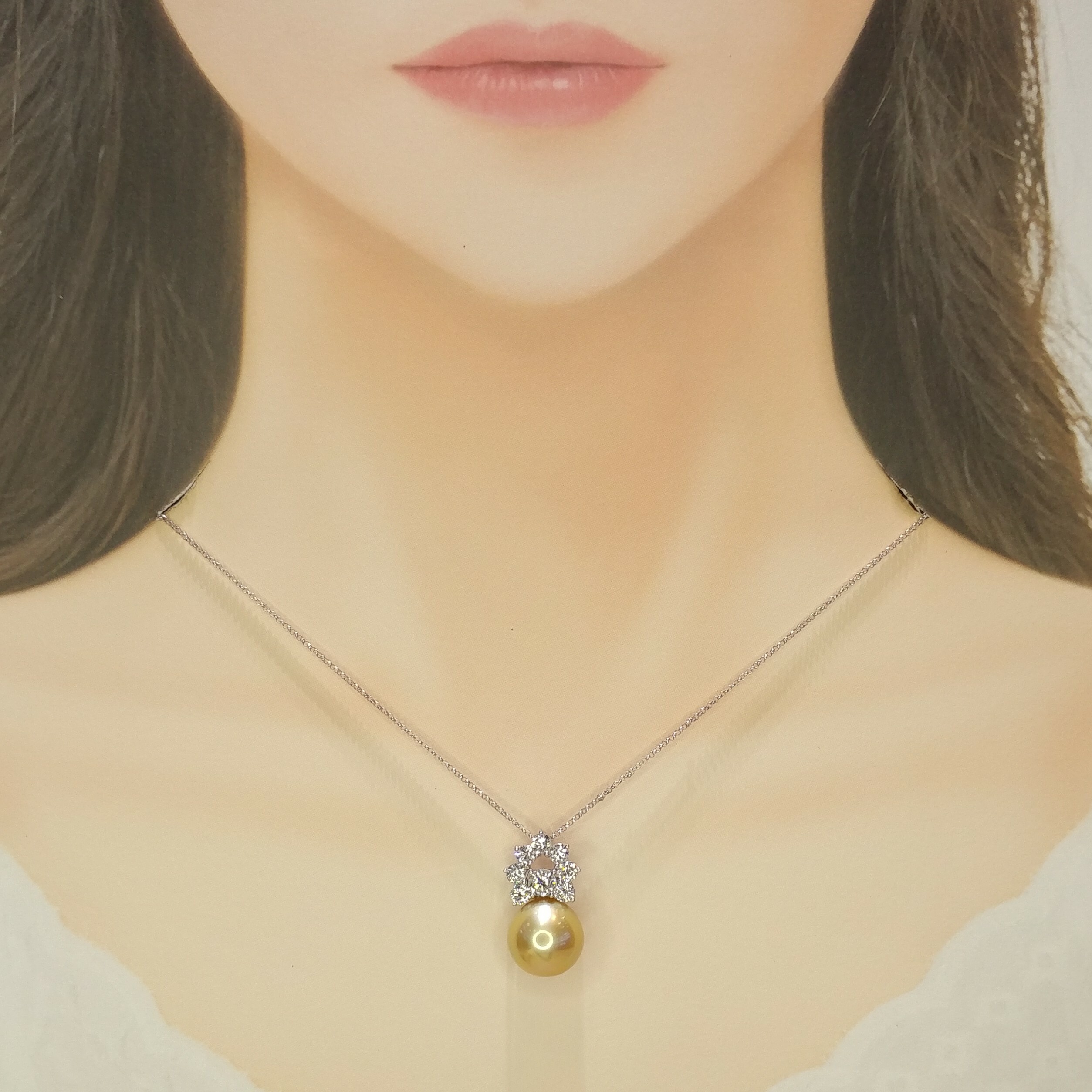 18K White Gold 1.62ct Diamond Pendant