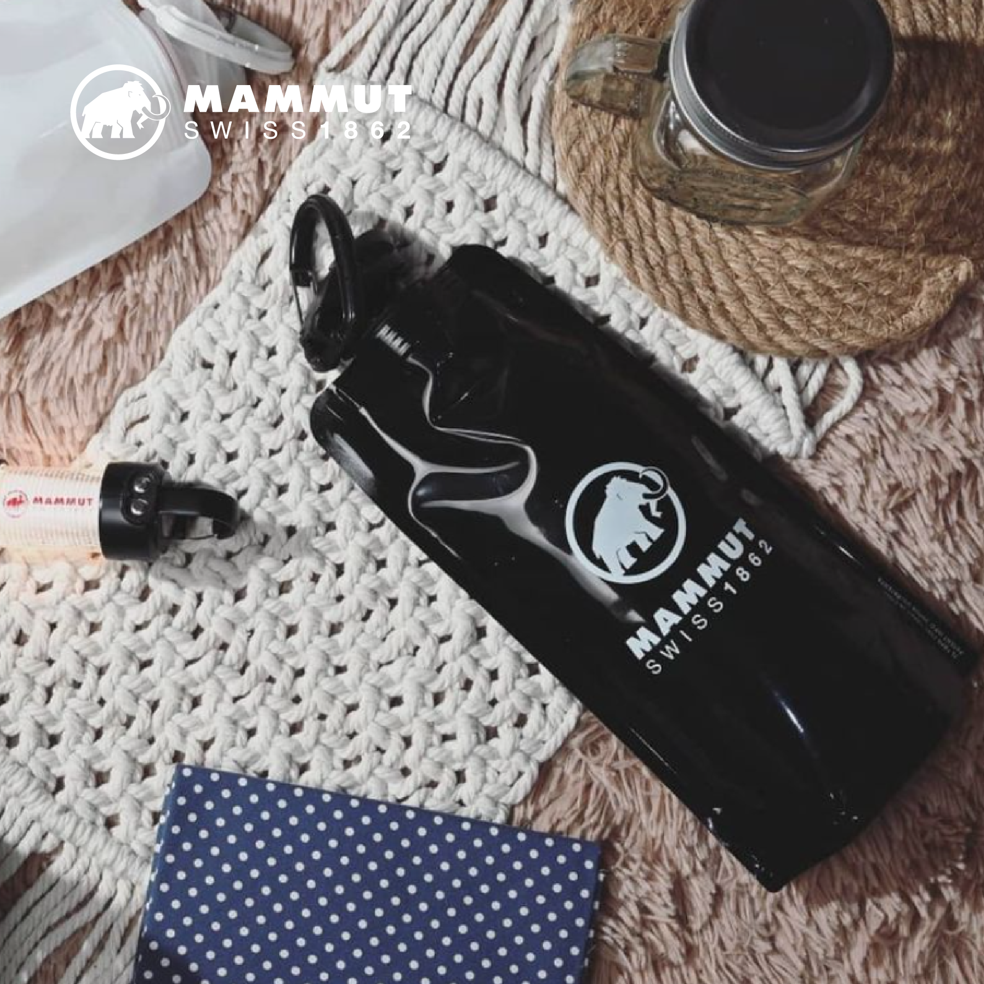 MAMMUT 環保摺疊軟式水壺 黑白配象象