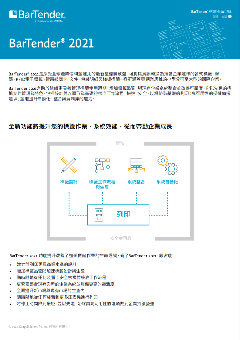 BarTender 2022 標籤設計軟件 Label Design software BarTender Starter, Professional, Automation, Enterprise