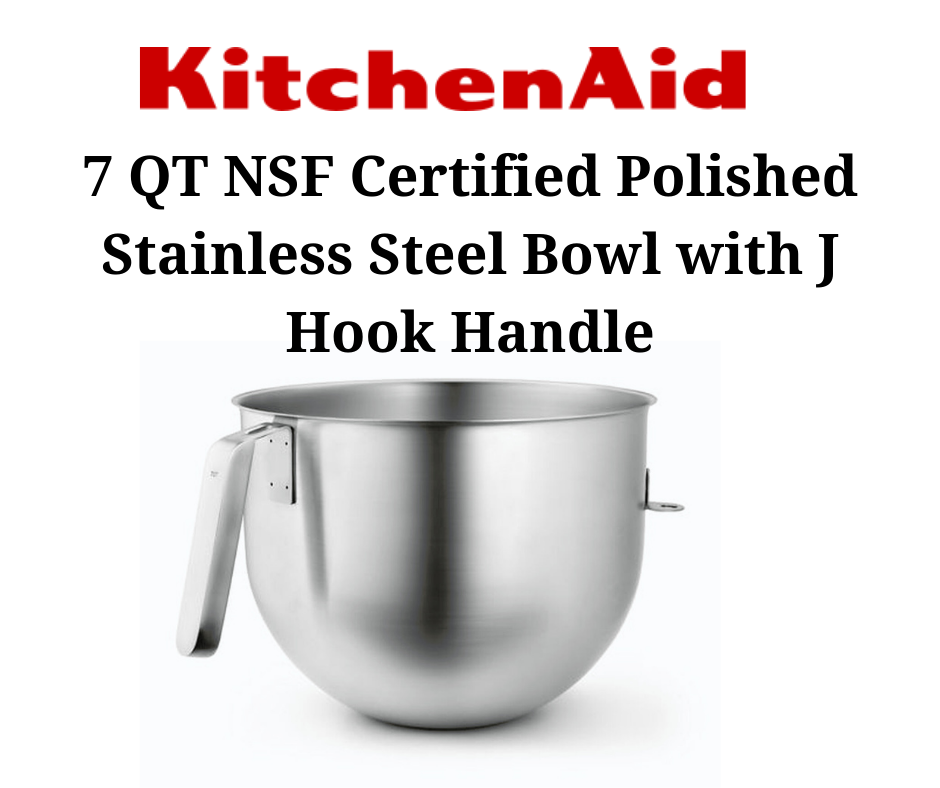 6.9 L Polished Stainless Steel Bowl with J Hook Handle