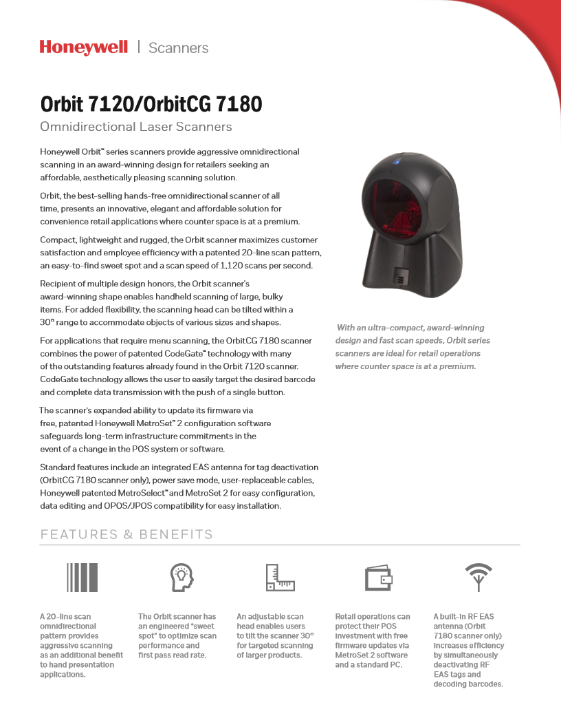 Honeywell OrbitCG MS7180 條碼掃瞄器