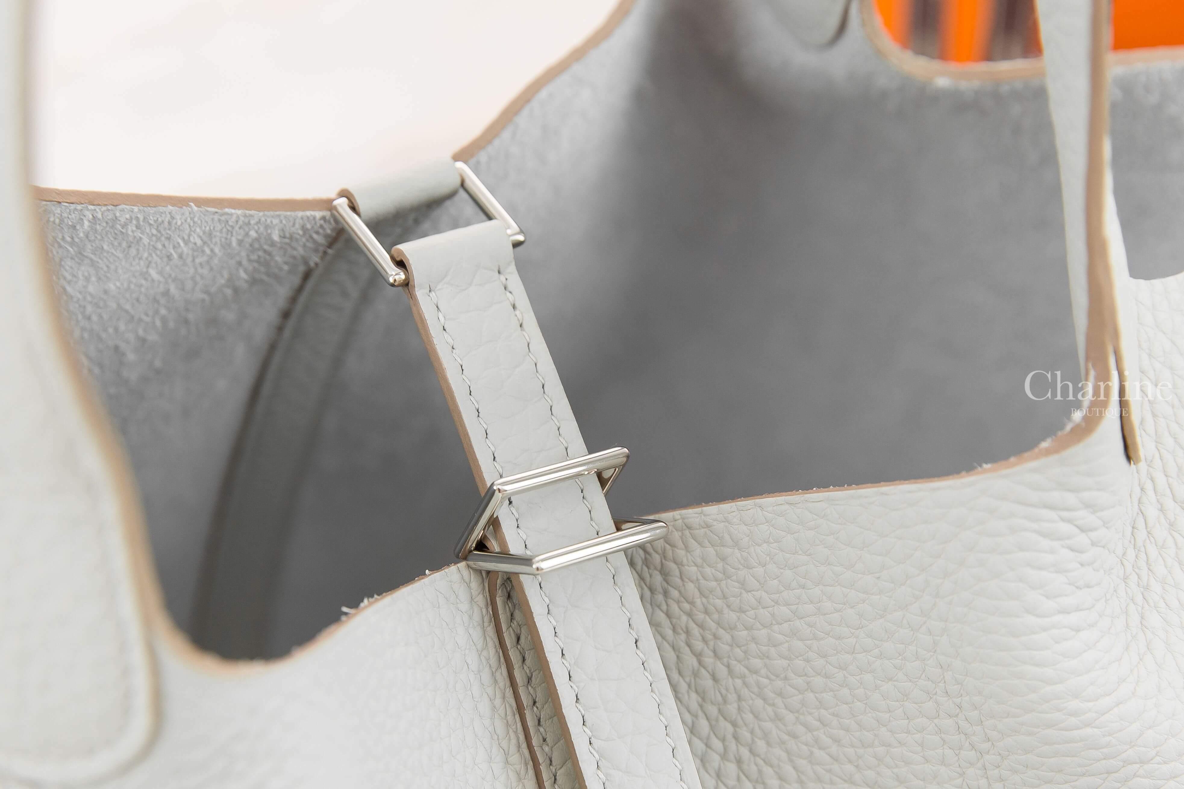 Hermès Picotin Lock 22cm 80 Gris Perle Taurillon Clemence 珍珠灰銀釦中型提把水桶包