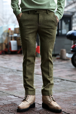 經典羊毛羊絨人字紋兩粒扣西裝外套 西裝褲