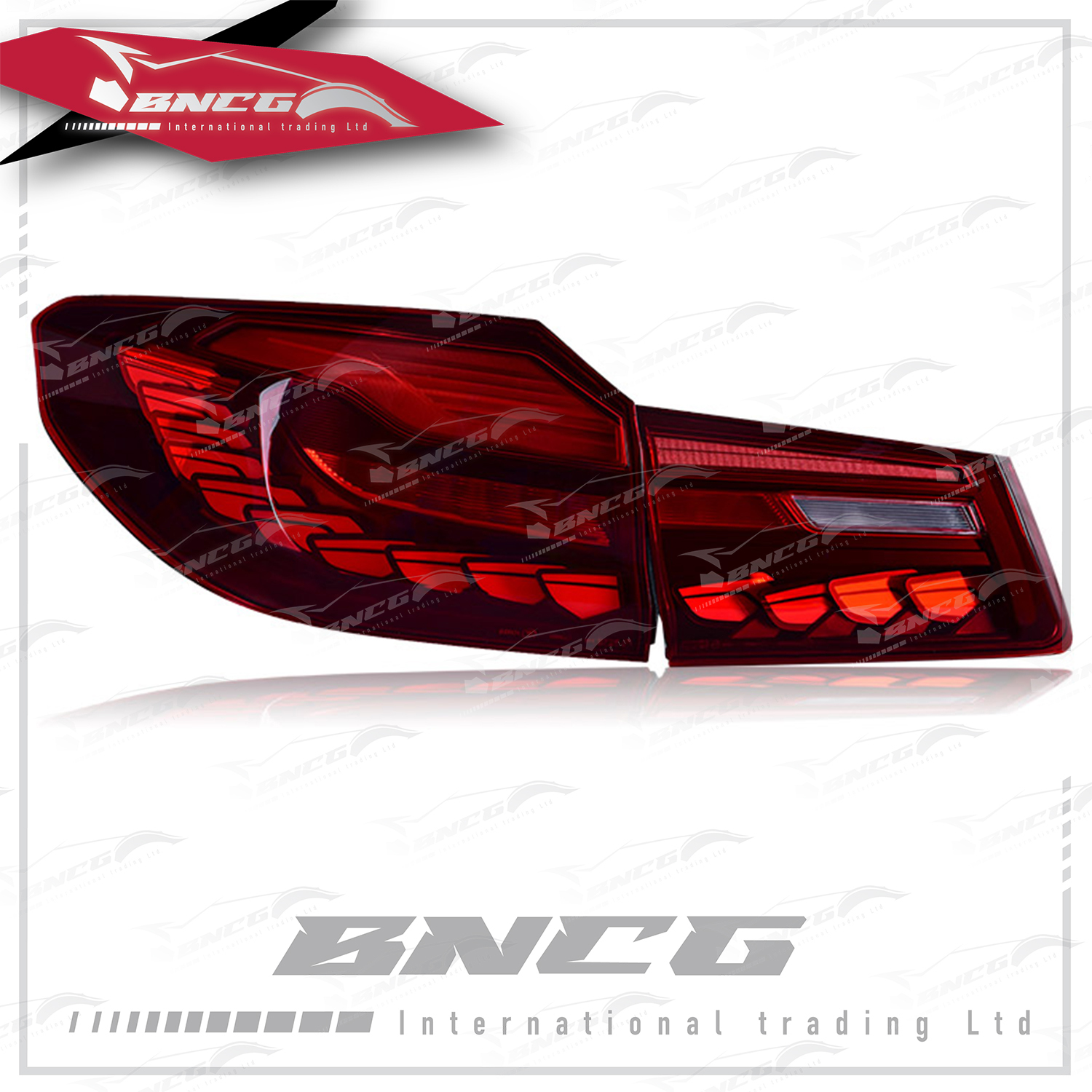 寶馬 BMW 5系 G30 520i 530i M550i 改裝 OLED流光 龍鱗 龍麟 尾燈 燈飾升級 燻黑 / 紅