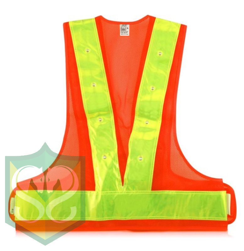 Geel waarschuwingsvest met 16 rode LED-lampen - Reflecterend hesje