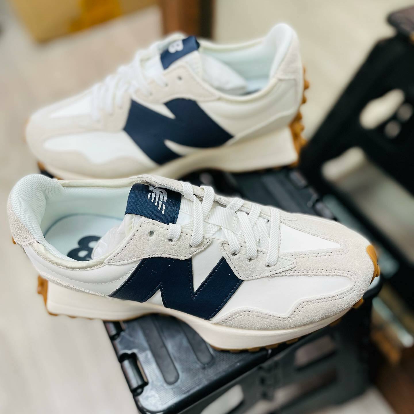 {現貨} New Balance WS327KB " 焦糖深藍皮Logo"