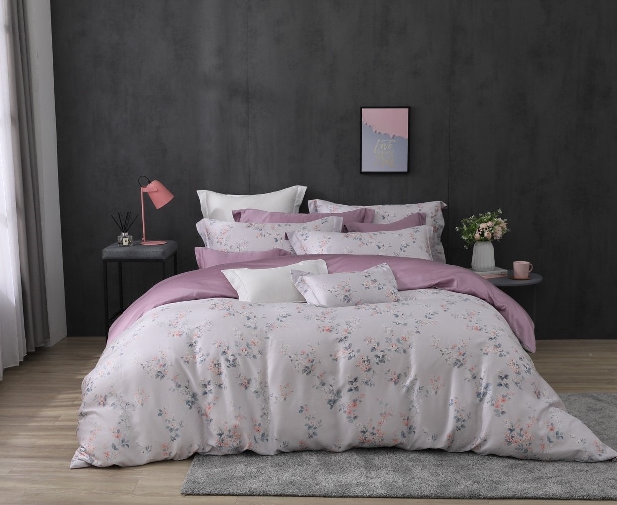 天絲床包組-繁花依依(60支天絲-300織萊賽爾)