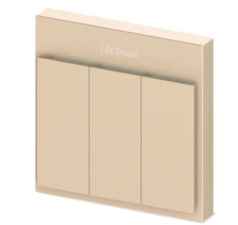 LifeSmart BLEND Smart Switch 流光開關 (3位智能燈掣) (黑/金)