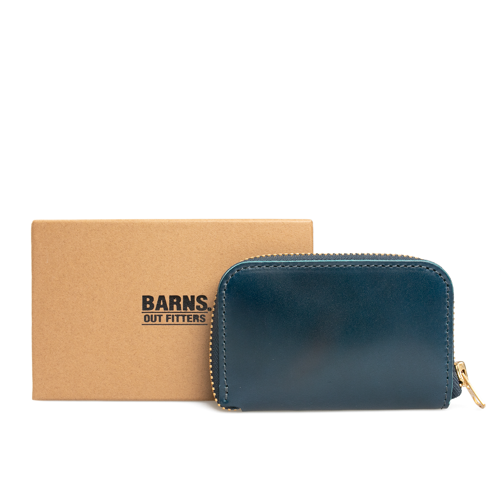 Barns Outfitters - Cordovan Round Zip Mini Wallet Navy