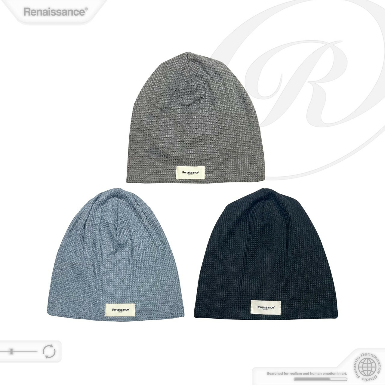 RENAISSANCE 新款 RS Logo 編織冷帽 “ RS Slouch beanie hat “