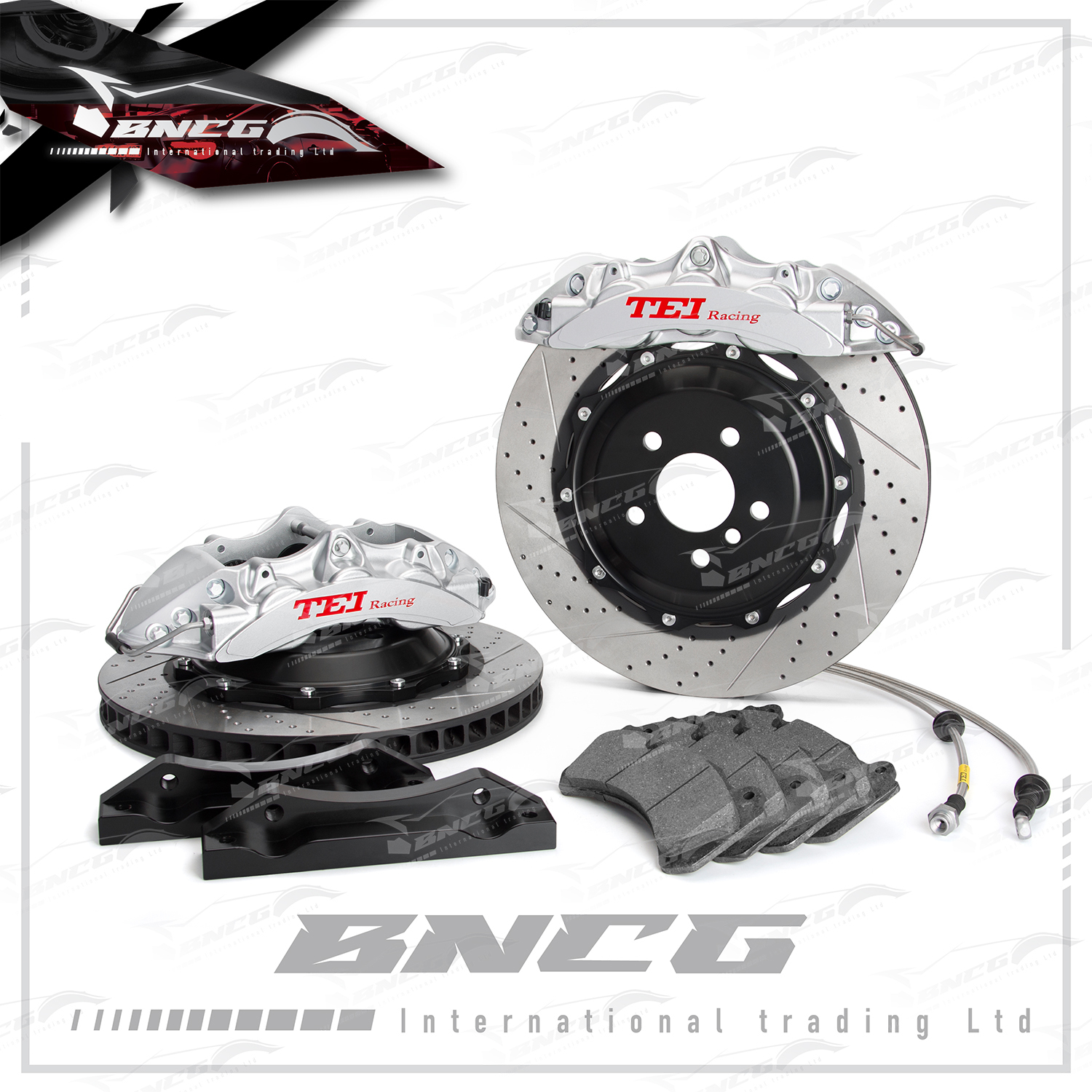 德國註冊 TEI Racing P60NS 兩片式鍛造 對向6活塞 煞車卡鉗 制動系統 套裝 卡鉗顏色可選 碟盤款式可選