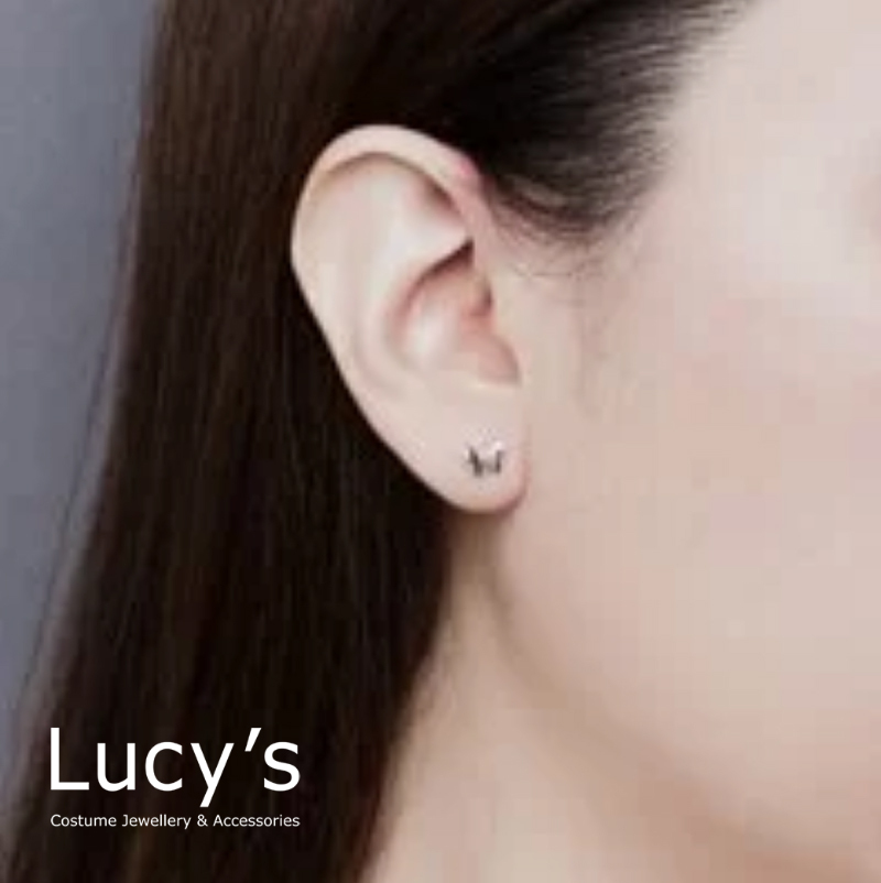 *925純銀〔輕銀系列〕蝴蝶 耳環 (96950)