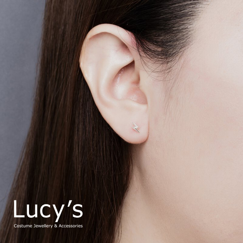 *925純銀〔輕銀系列〕閃電 耳環 (96887)