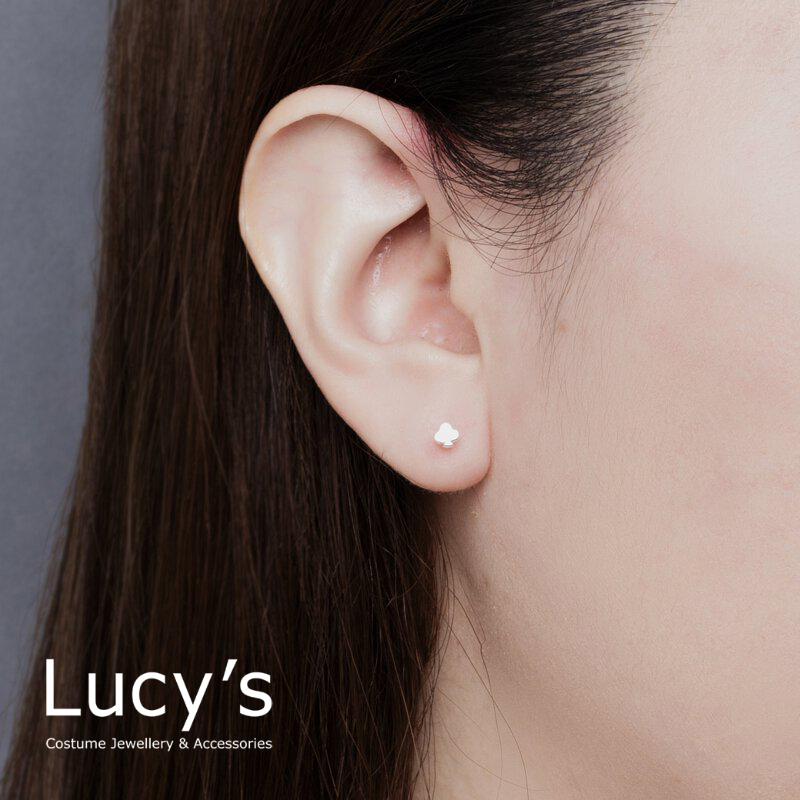 925純銀〔輕銀系列〕撲克梅花 耳環 (96890)