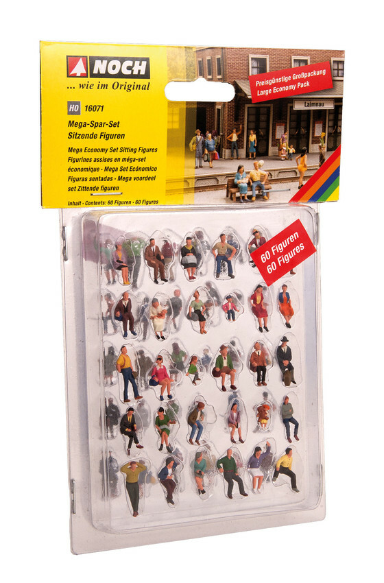 Noch 16071 HO scale Sitting people. No benches. 60 people