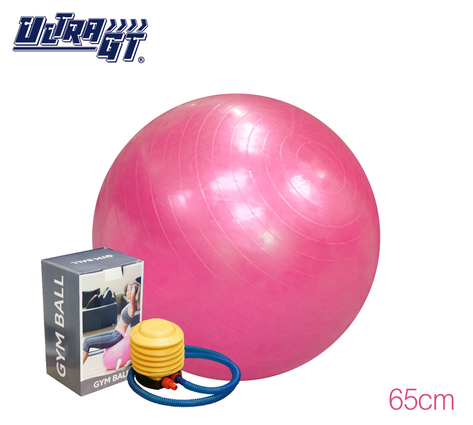 ULTRA GT 瑜珈球 普拉提球 健身波 65cm (粉紅色)(連氣泵)