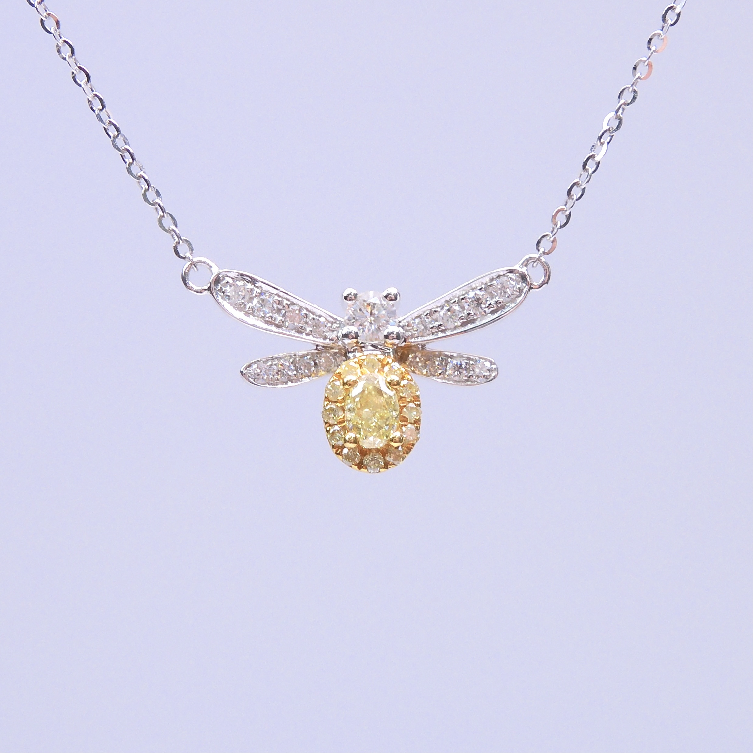 18K金 0.11ct 黃鑽項鍊