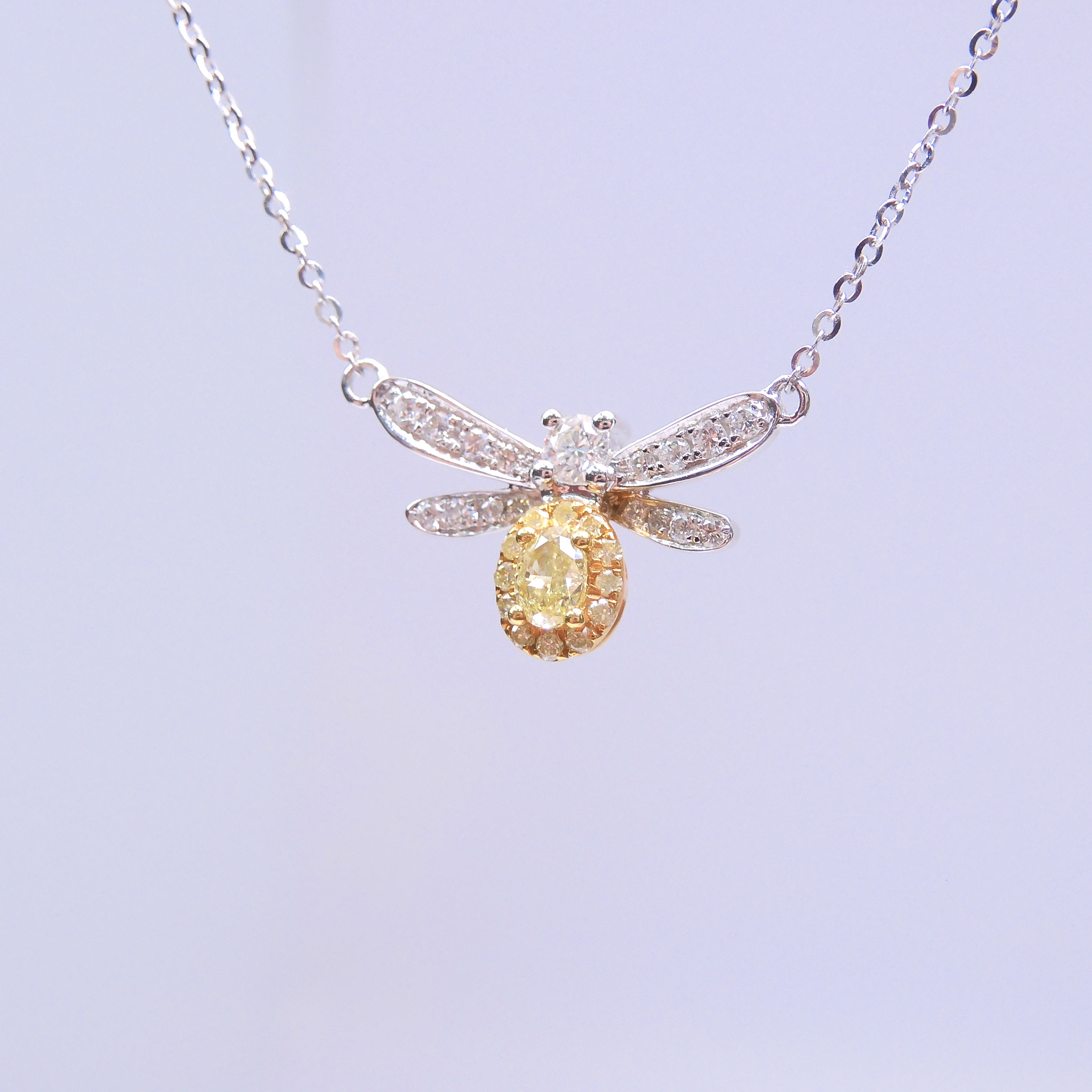 18K金 0.11ct 黃鑽項鍊