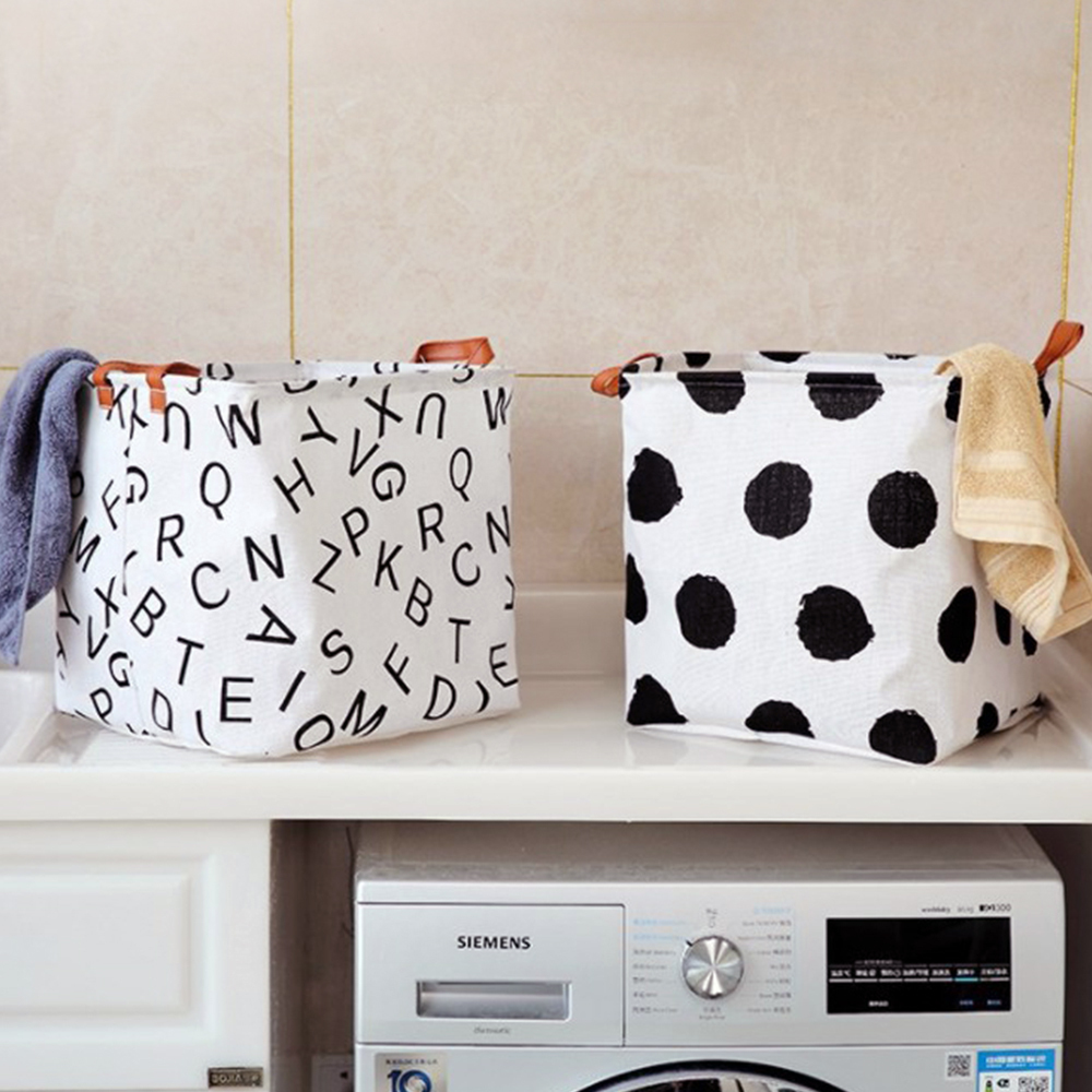 方形棉麻玩具摺疊收納籃