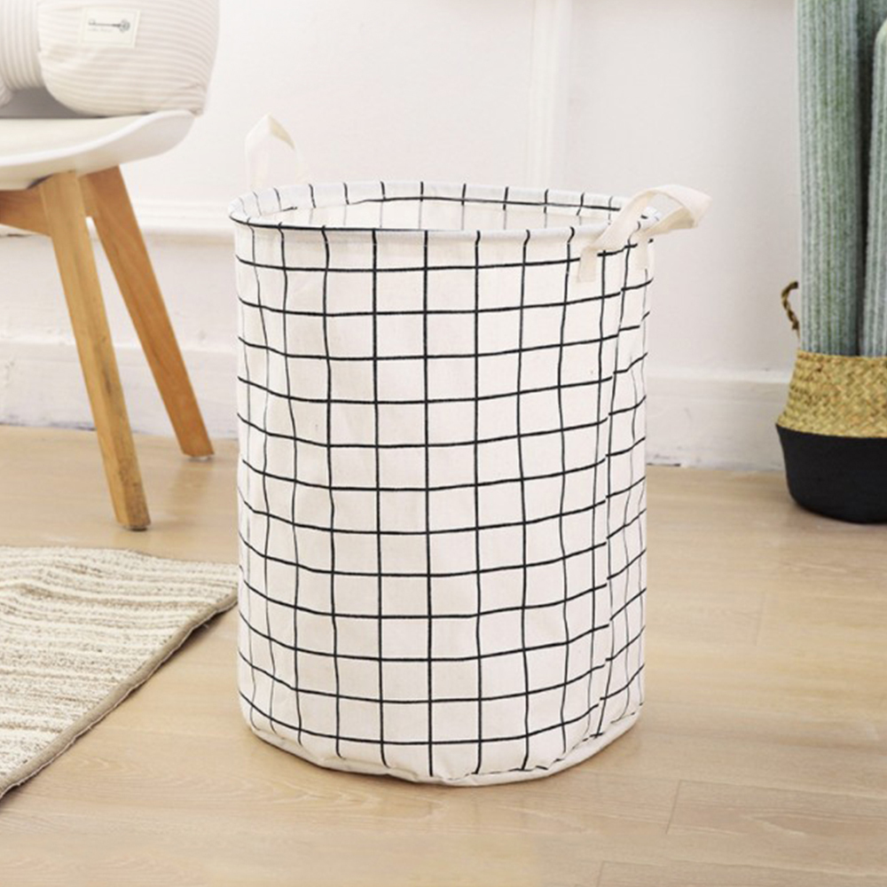 幾何圓筒衣物摺疊收納籃