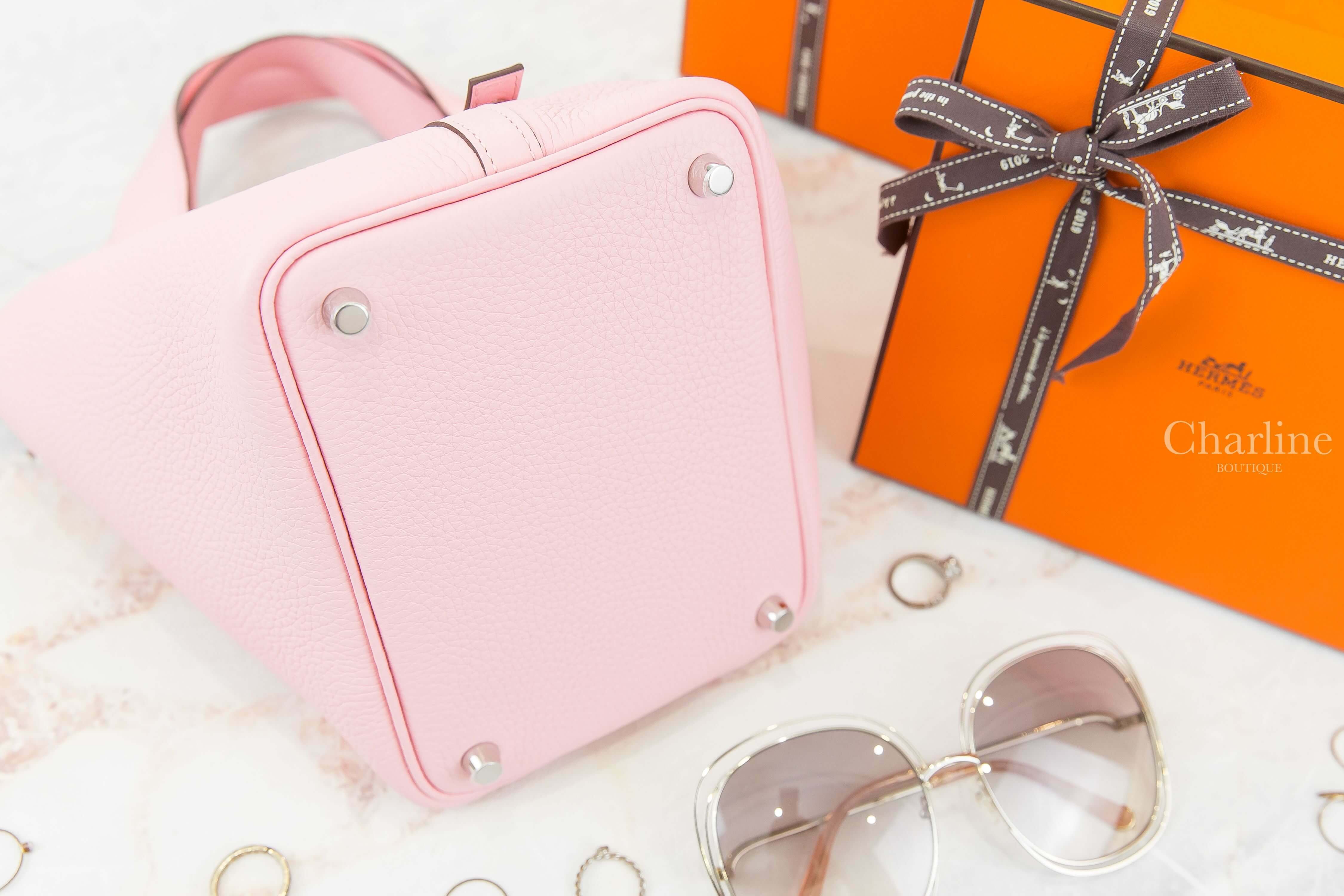 Hermès Picotin Lock 18cm 3Q Rose Sakura Taurillon Clemence Z刻櫻花粉銀釦小型提把水桶包-Charline Boutique 精品代購