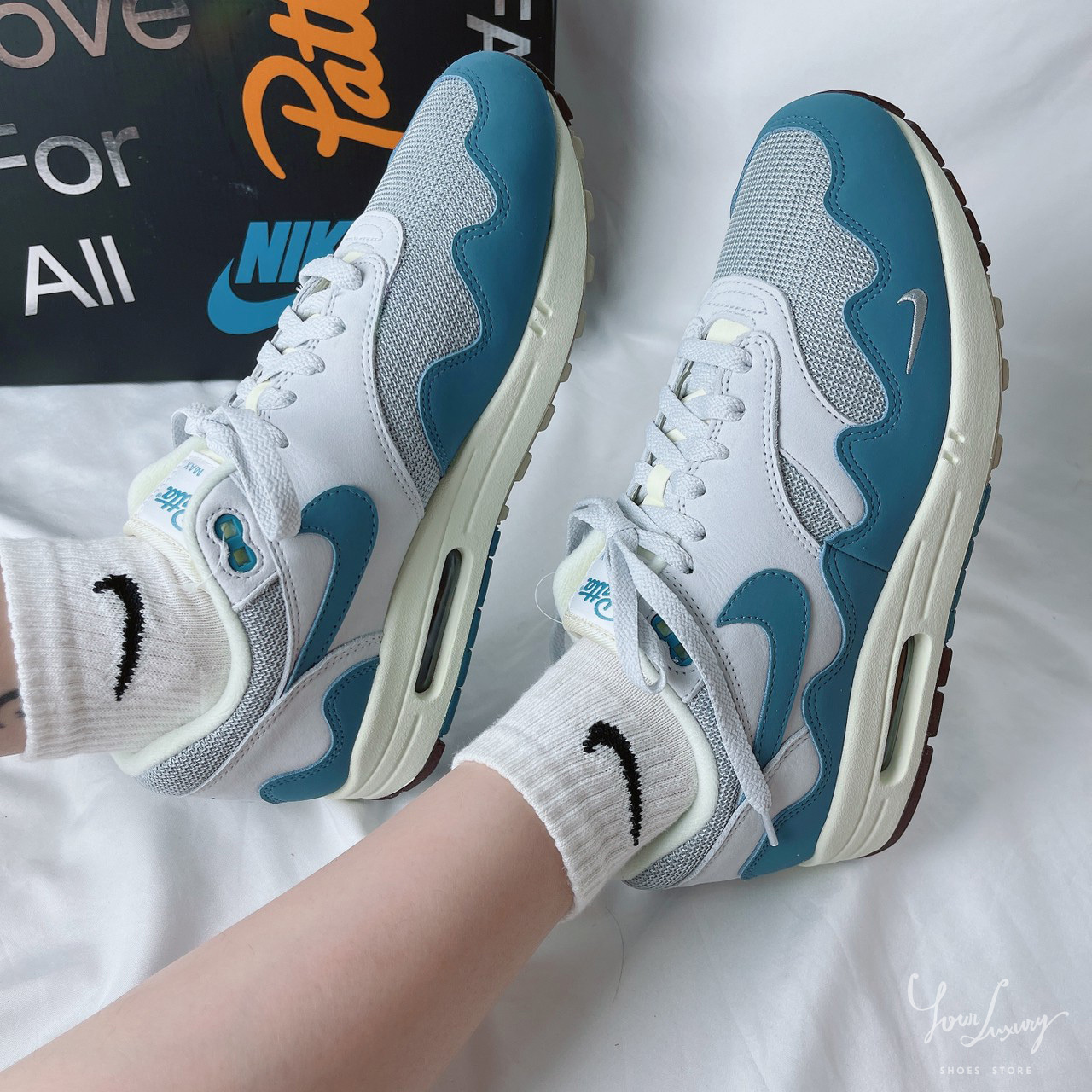 Luxury】Nike Air Max 1 Patta Waves 限量聯名波浪鞋藍灰橘奶油白正品販