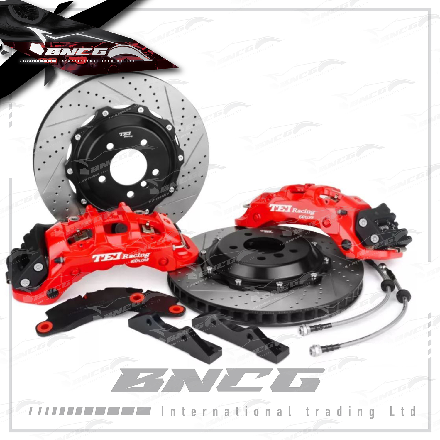 德國註冊 TEI Racing S4-EXPLORE 一體式鍛造 對向4活塞 煞車卡鉗 制動系統 後輪專用