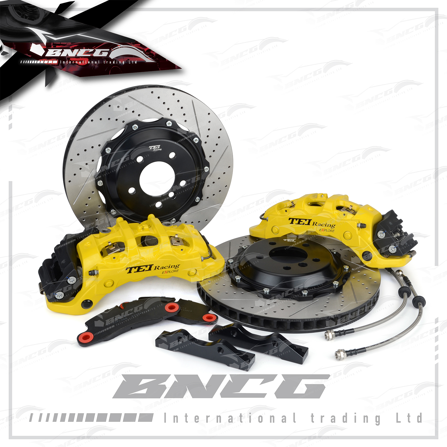 德國註冊 TEI Racing S4-EXPLORE 一體式鍛造 對向4活塞 煞車卡鉗 制動系統 後輪專用