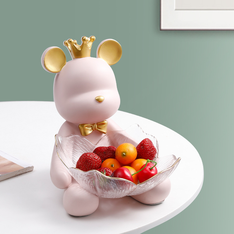 皇冠暴力熊玻璃托盤 4色