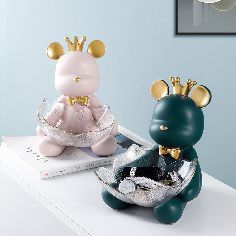 皇冠暴力熊玻璃托盤 4色