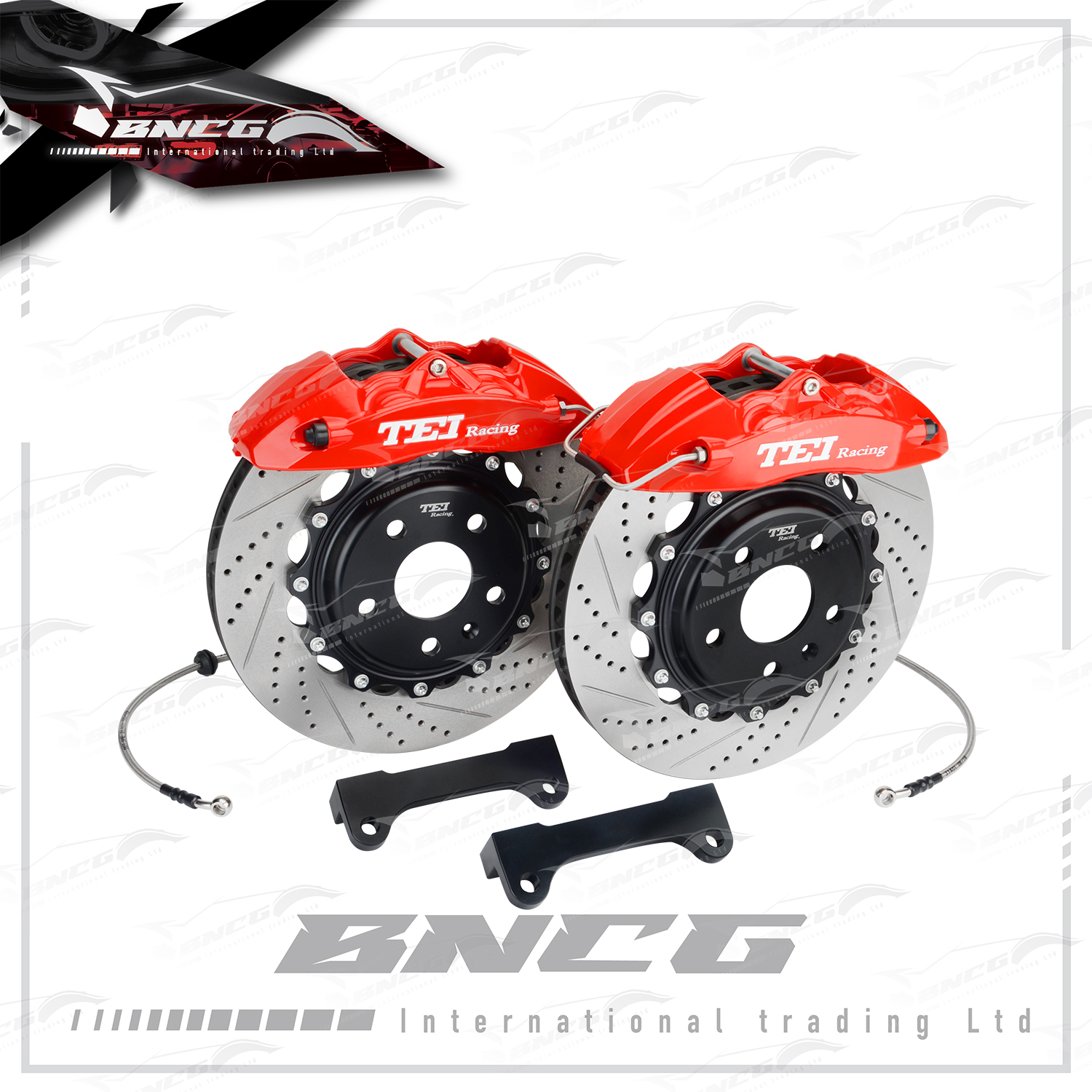 德國註冊 TEI Racing P40NS 兩片式鍛造 對向4活塞 煞車卡鉗 制動系統 套裝 卡鉗顏色可選 碟盤款式可選
