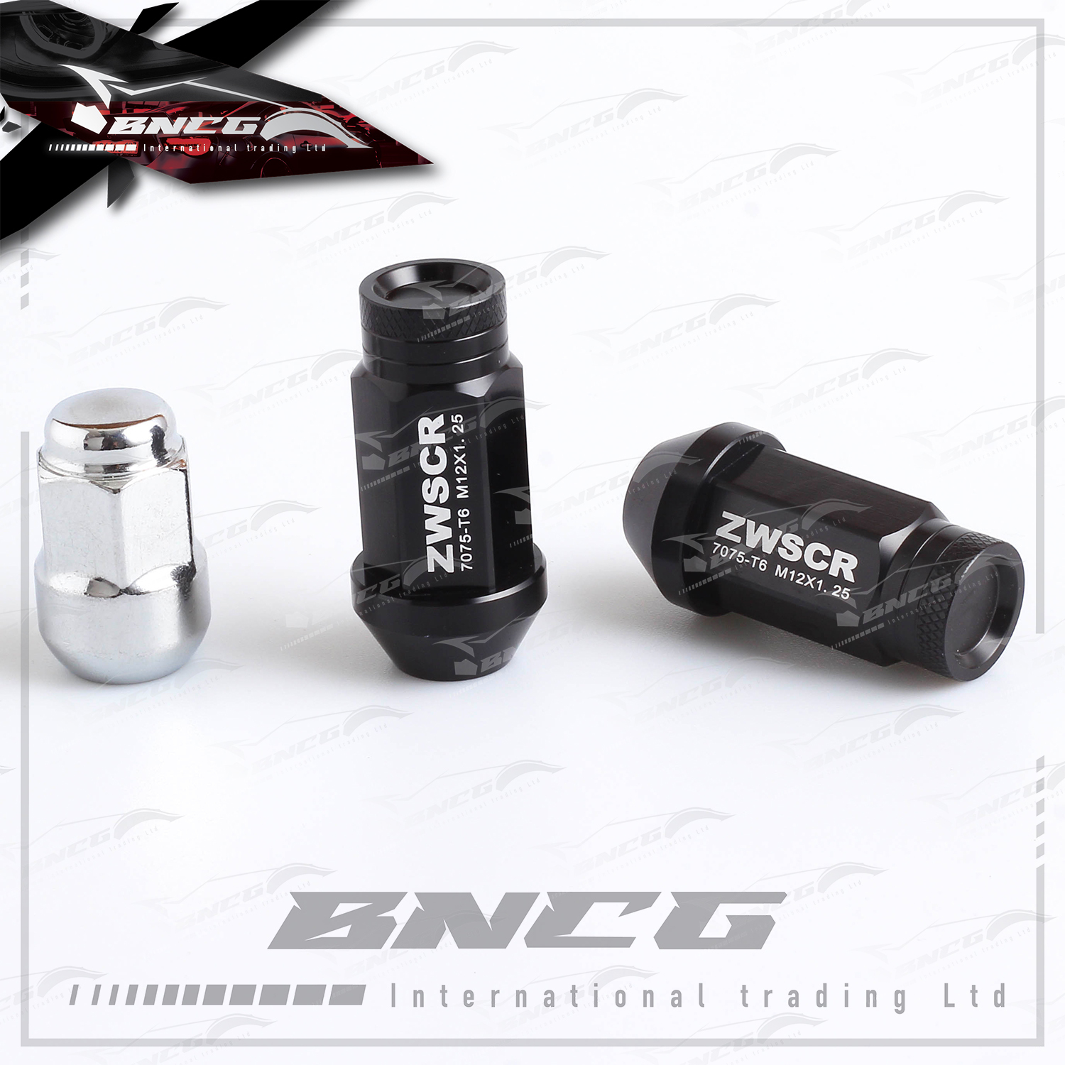 汽車輪圈 螺母改裝 輕量化 鋁合金7075-T6 鍛造螺帽 50mm 陽極氧化 不退色 【一套20入】長款凹槽版