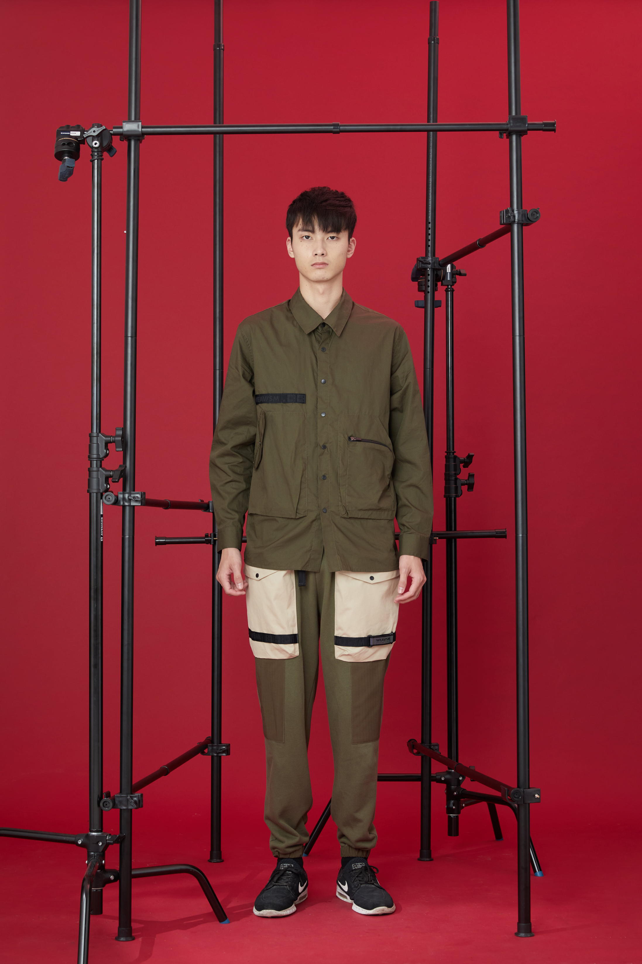 大袋束口長褲 - 軍綠