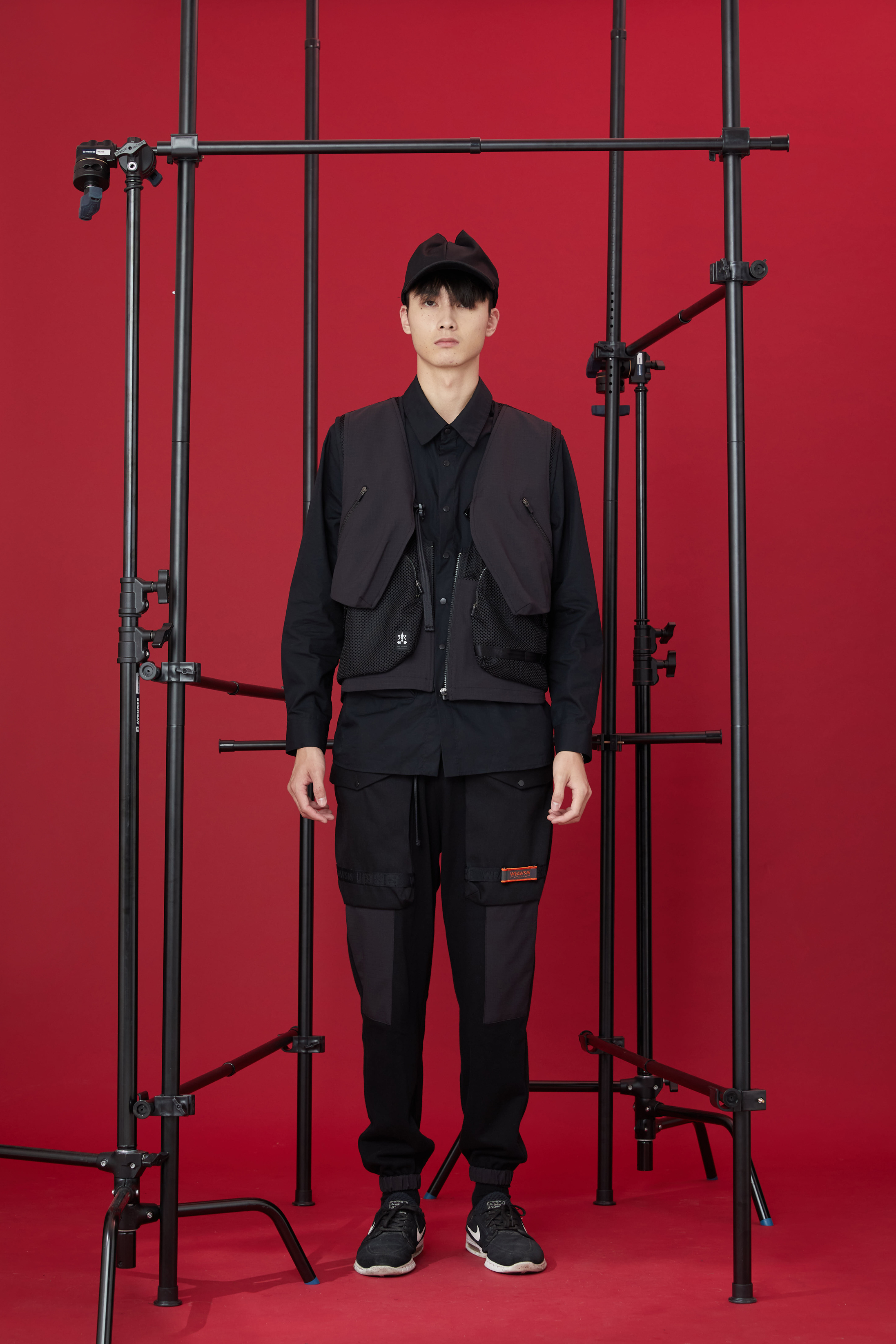 大袋束口長褲 - 黑