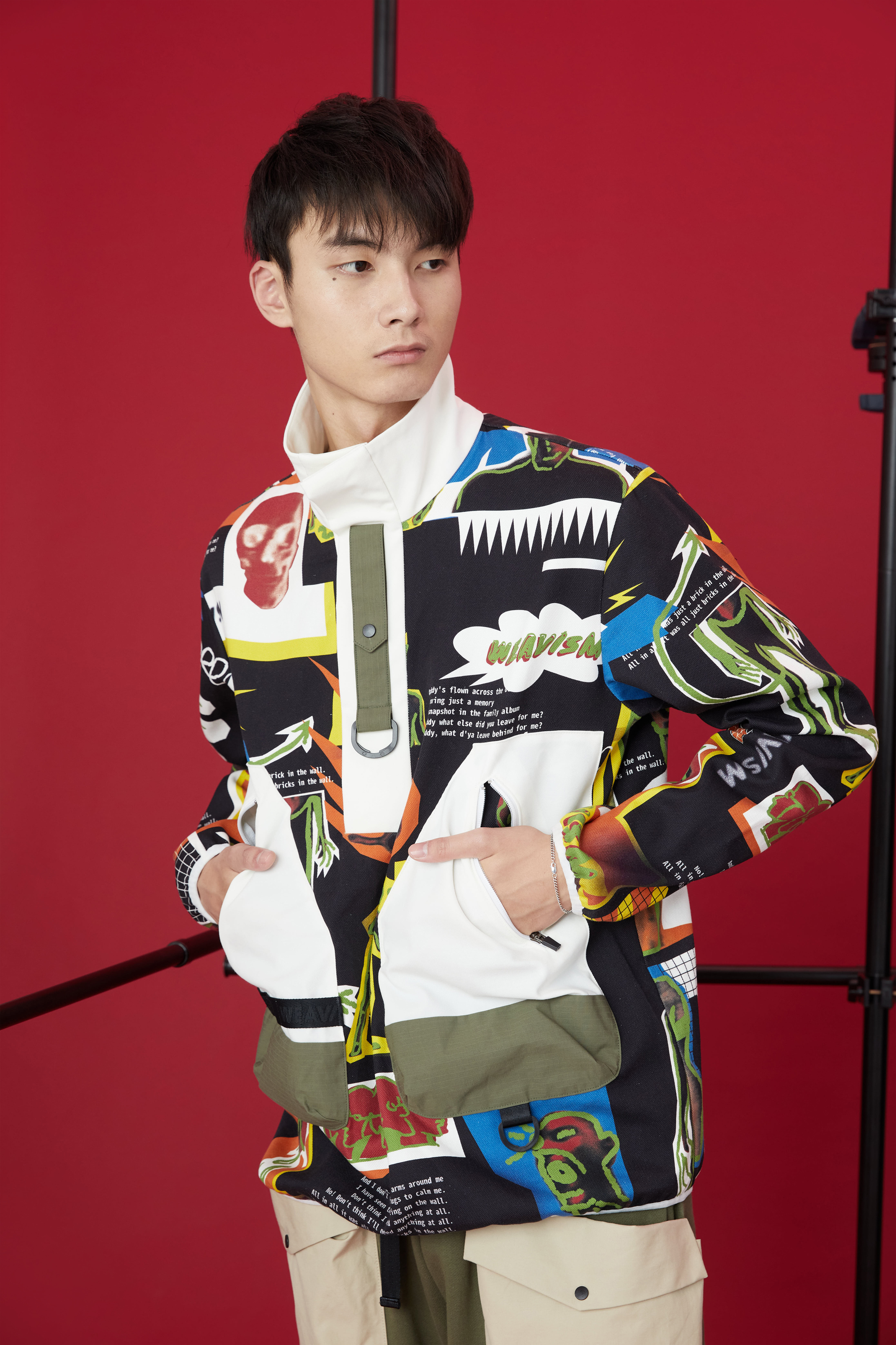 高領半開襟上衣 - PUNKART