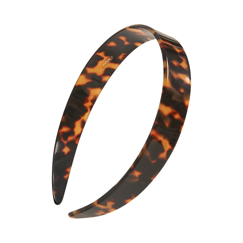 FRANCE LUXE 3/4吋寬版醋酸纖維髮箍〈琥珀色〉