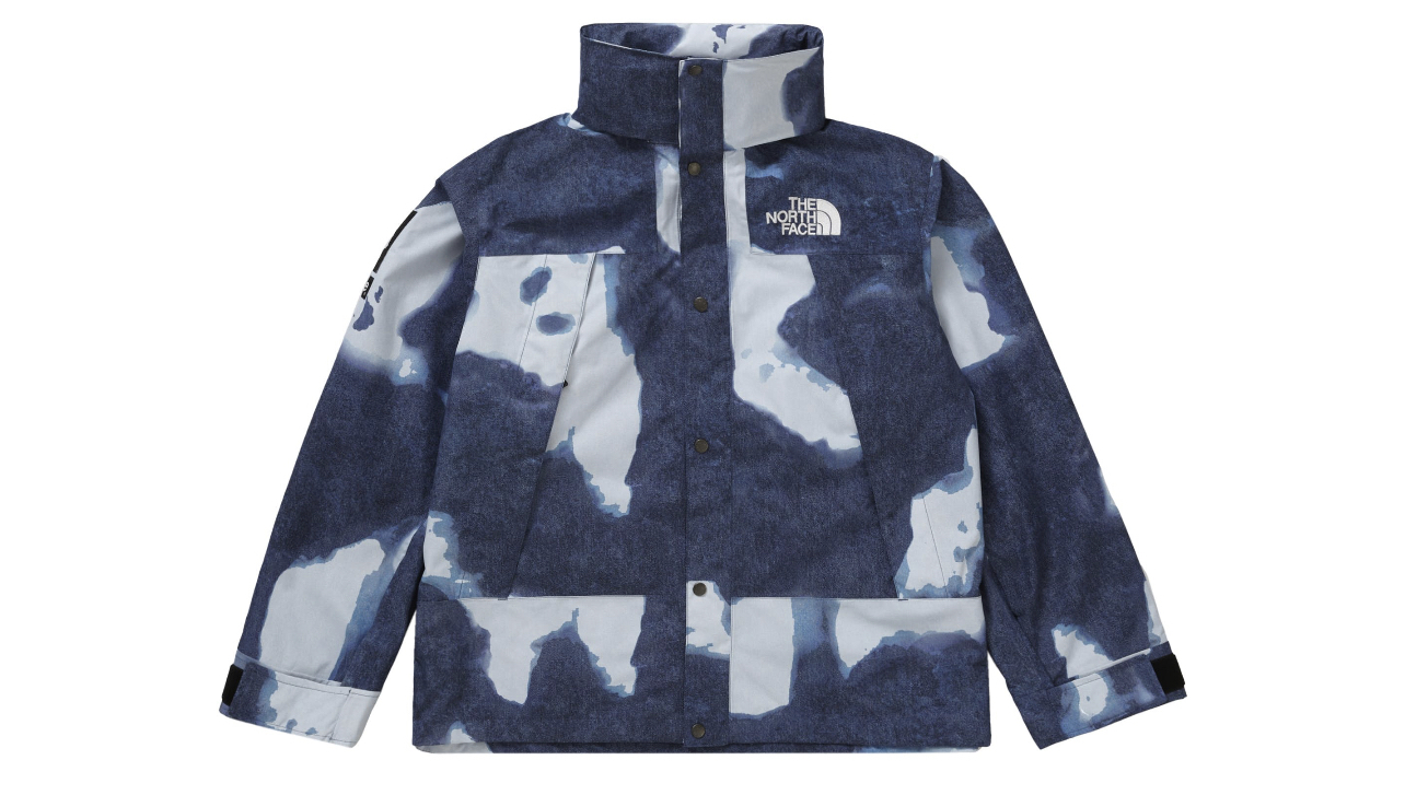 Supreme x TNF Bleached Denim Print Mountain Jacket