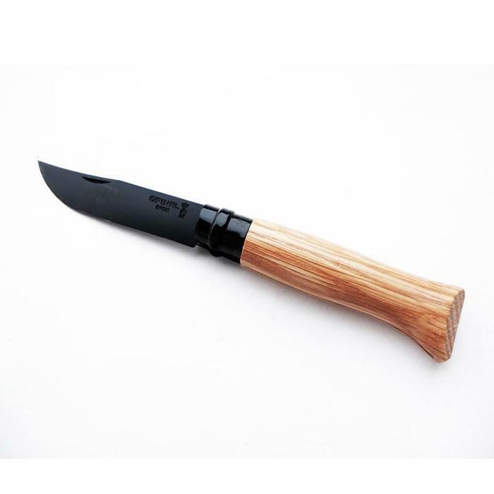 Opinel No. 8 Folding Knife Black Oak 8號不鏽鋼尖頭摺刀 (橡木柄黑刃)
