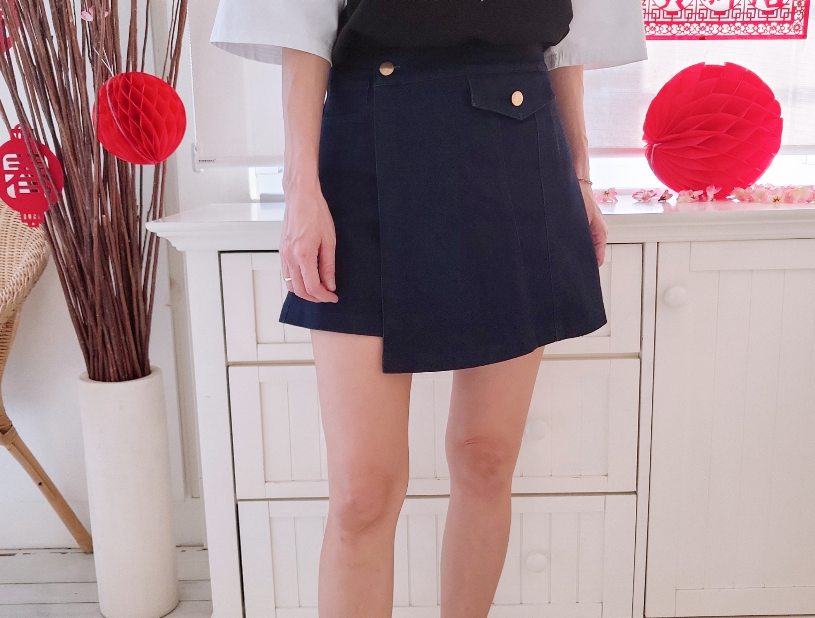 ELASTIC DENIM SKORTS