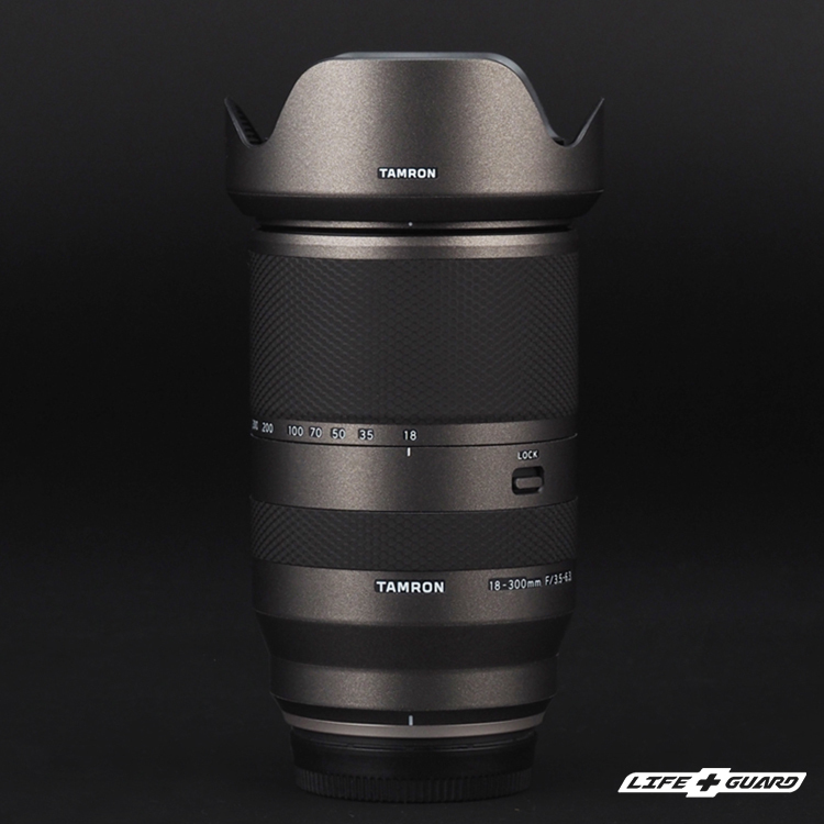 LIFE+GUARD TAMRON 18-300mm F3.5-6.3 貼膜展示圖，LIFE+GUARD 風格設計