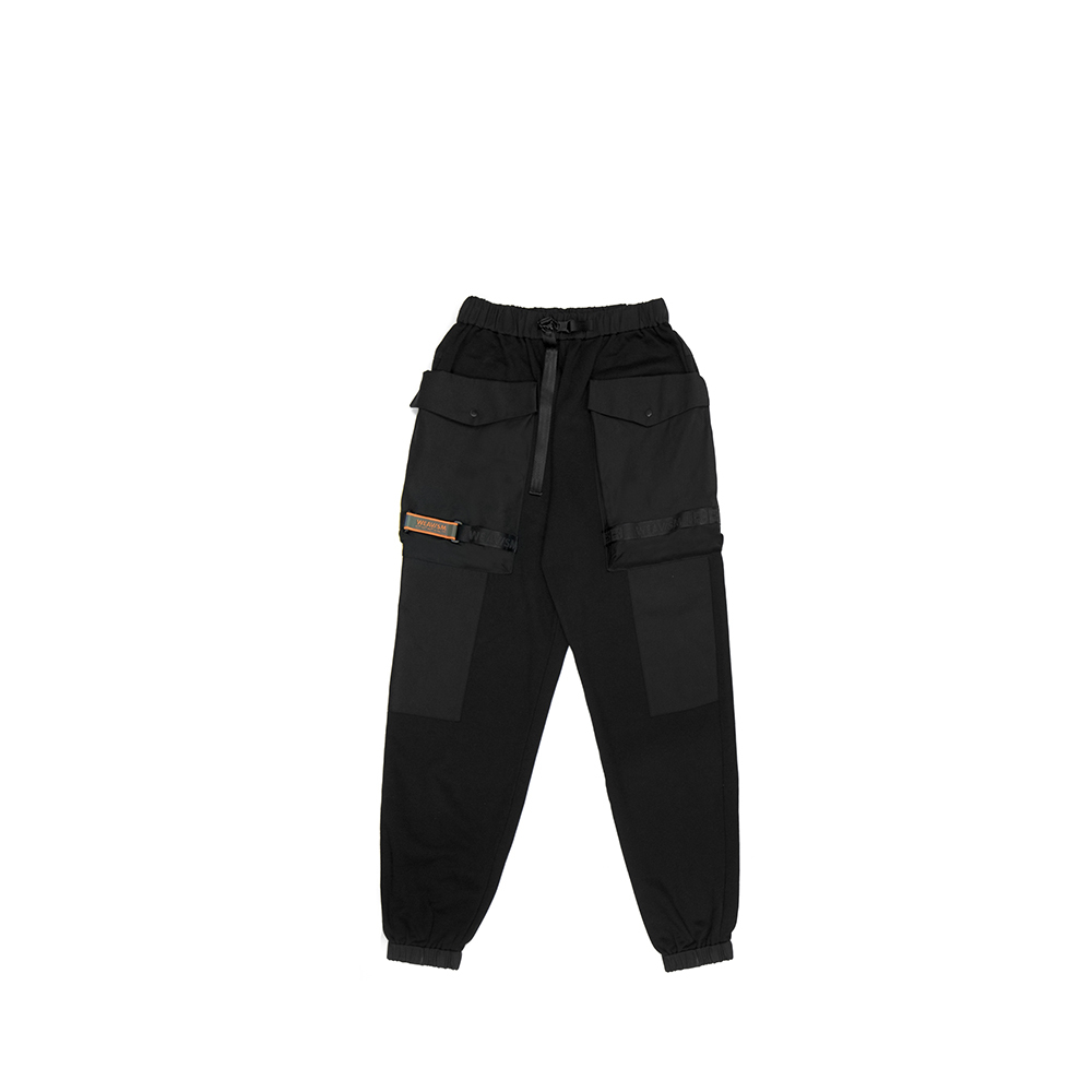 大袋束口長褲 - 黑