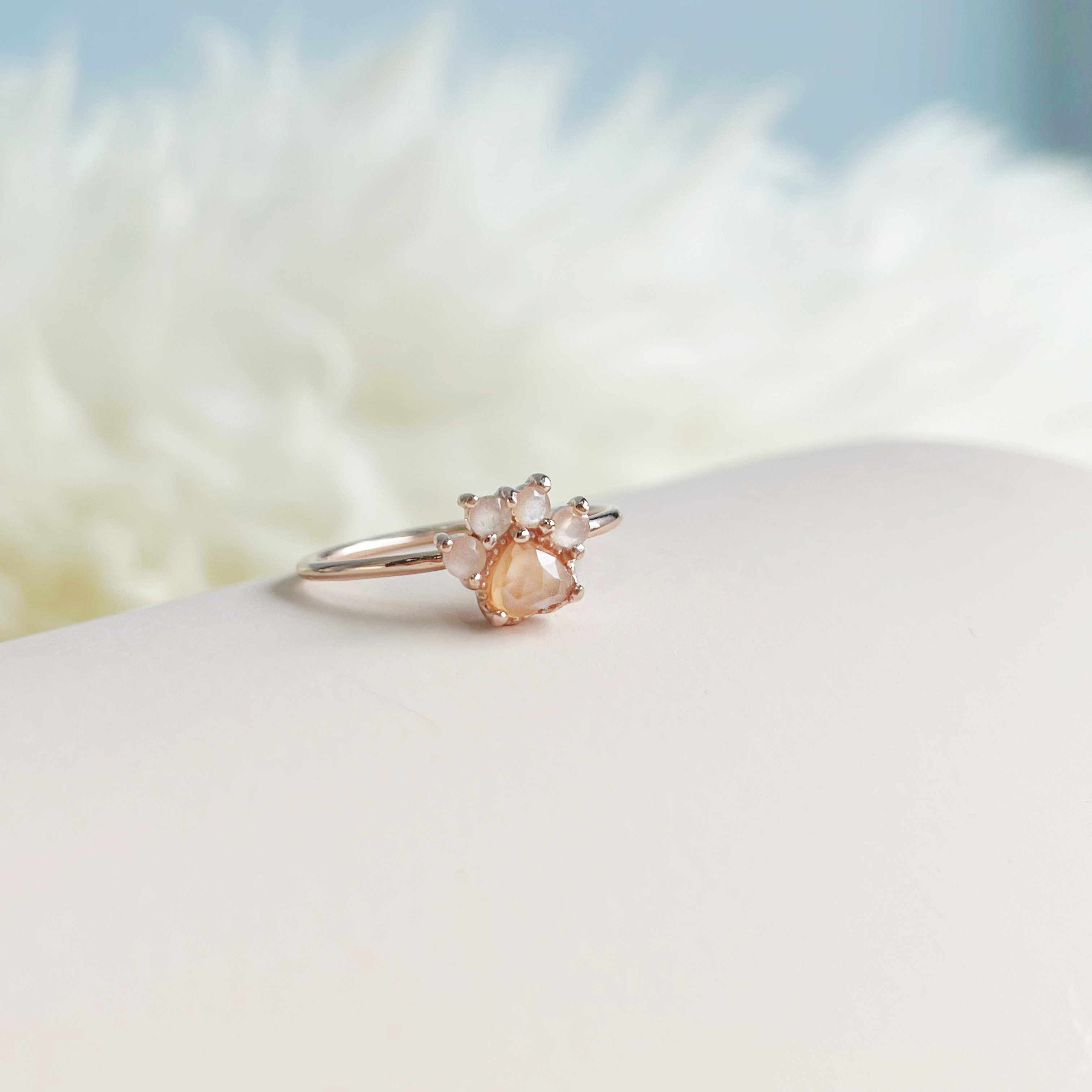 Cat paw蜜桃月光戒指