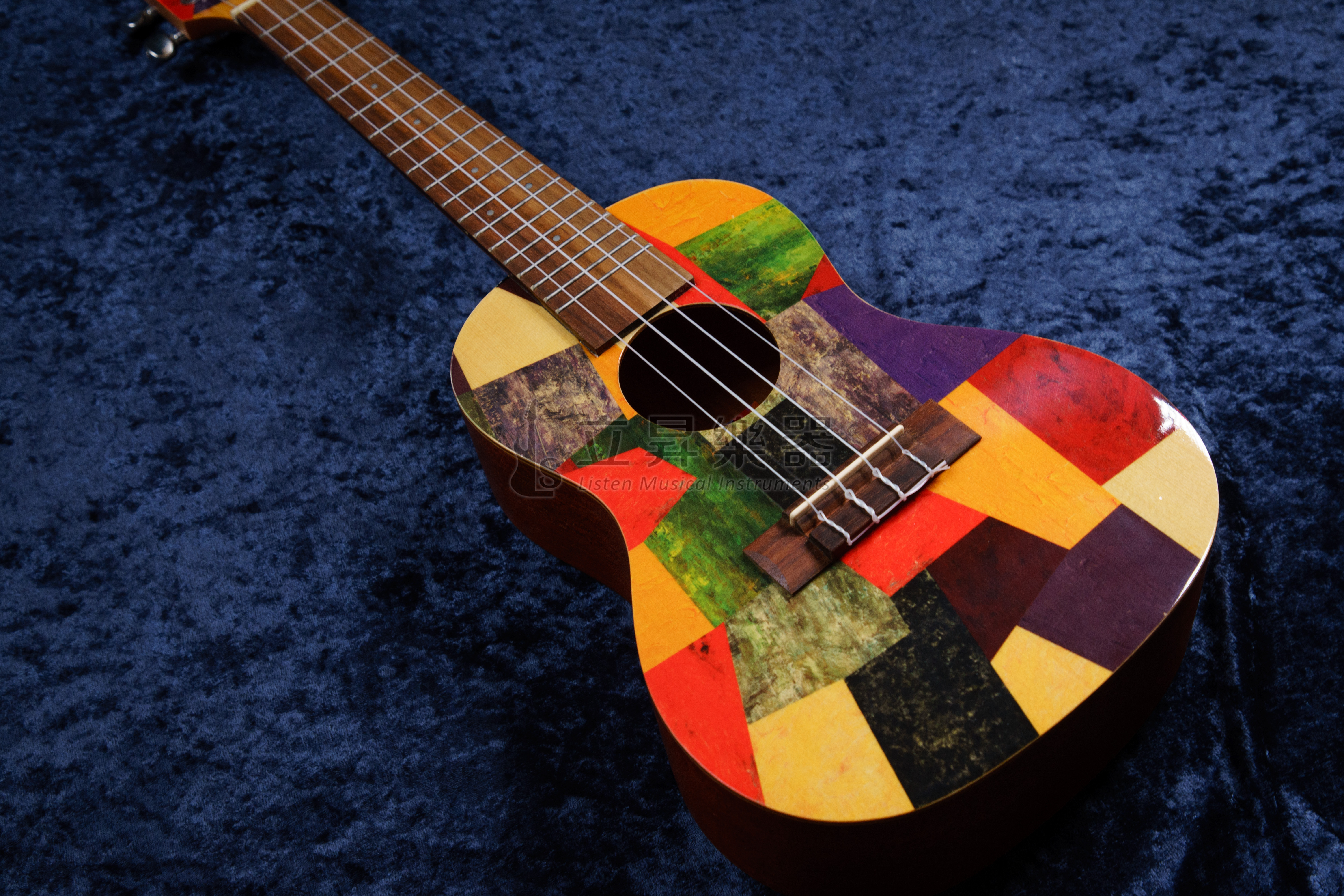 GENERAL GENERAL SOUND K1123 彩色拼色風格面板 美術館家族 23吋 合板 烏克麗麗 附原廠厚袋 第 3 張圖片｜三峽烏克麗麗