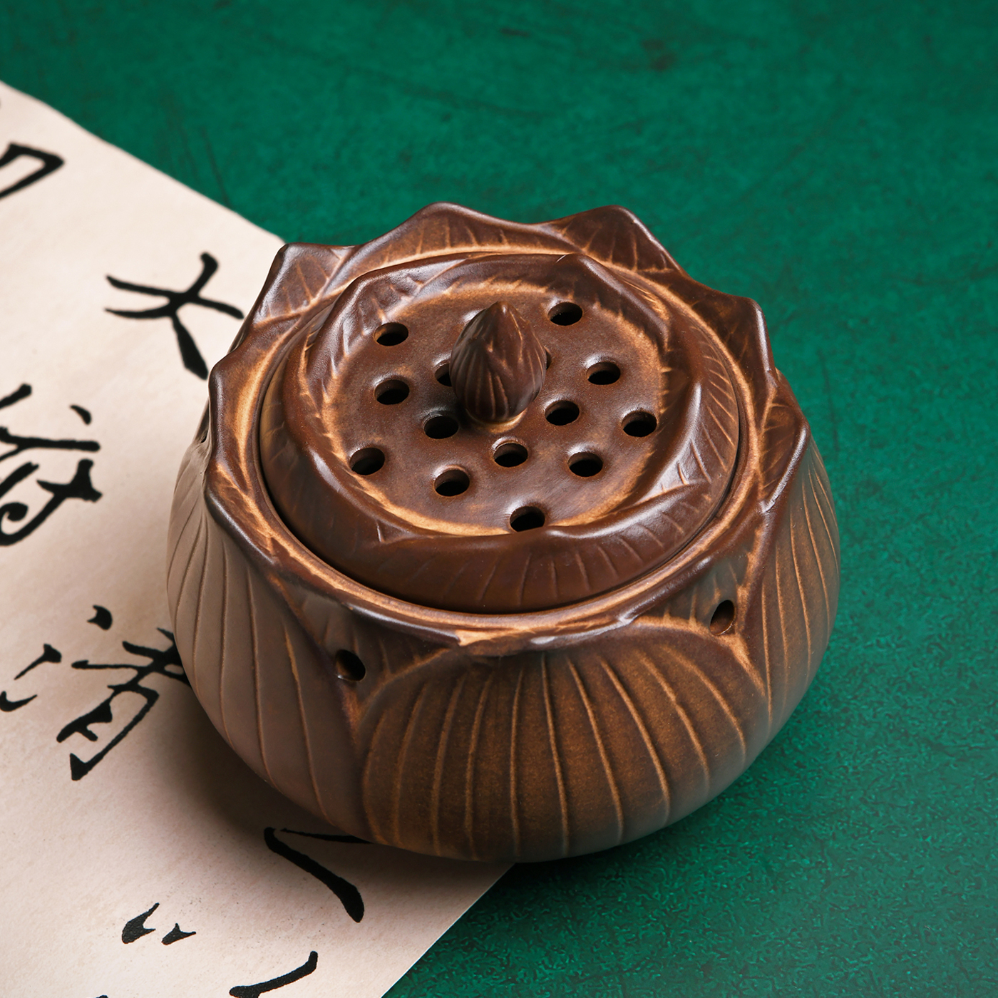 傳藝工坊- 『悟淨蓮荷香爐』香爐聚寶盆