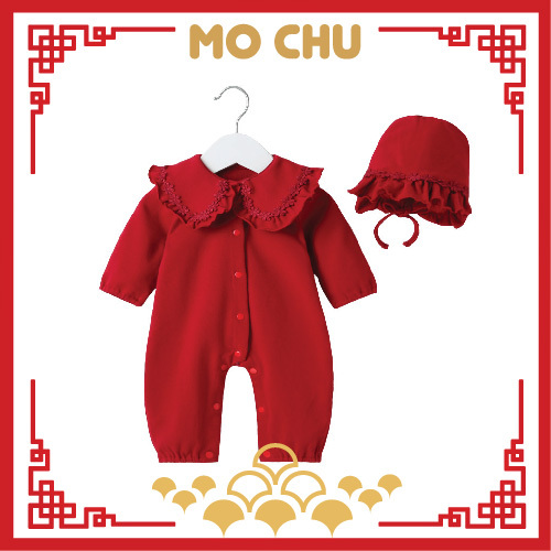 (73.80cm現貨)小紅帽荷葉邊包屁衣