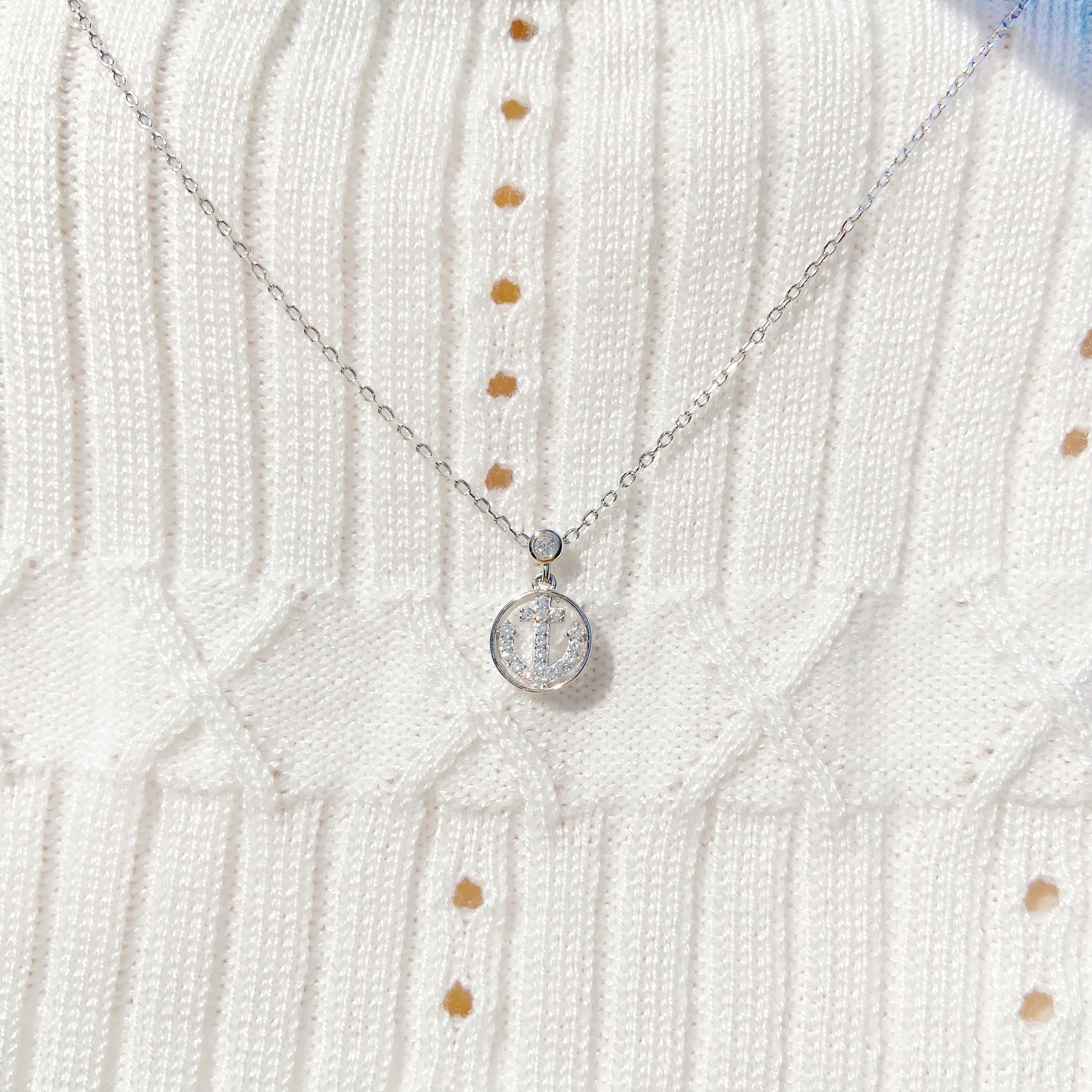 | 925純銀・ 白金 | 船錨項鍊 | NE0402 |