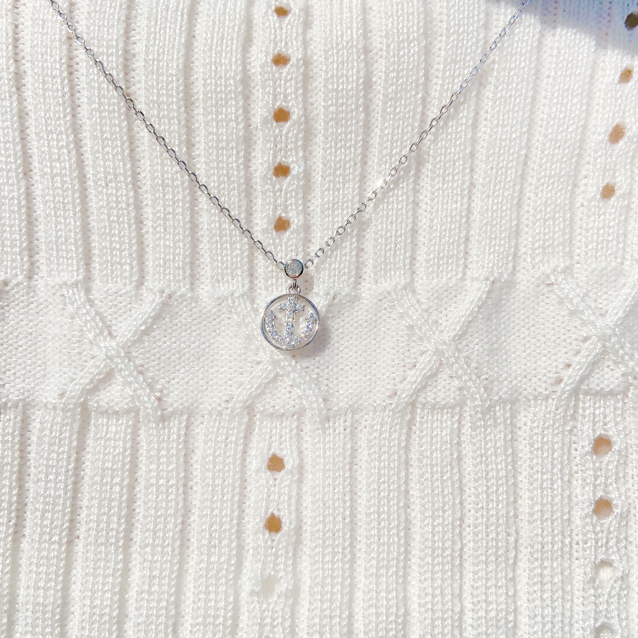 | 925純銀・ 白金 | 船錨項鍊 | NE0402 |