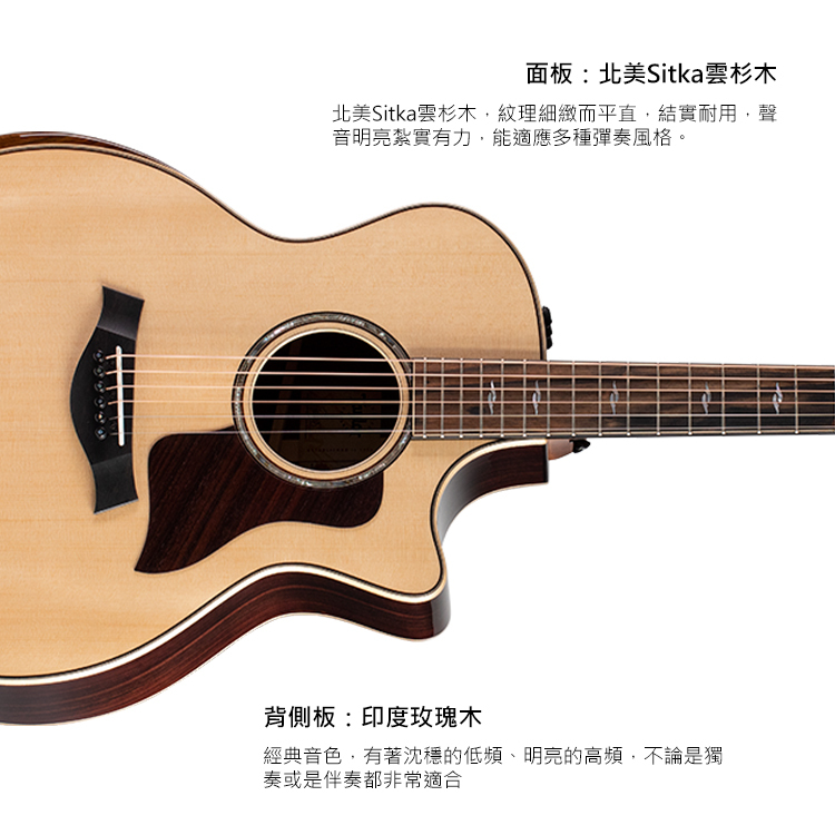 Taylor 814ce 雲杉木 全單板 V-class 電木吉他 民謠吉他 ES-2拾音器 附原廠琴盒 TLGF-814-CE