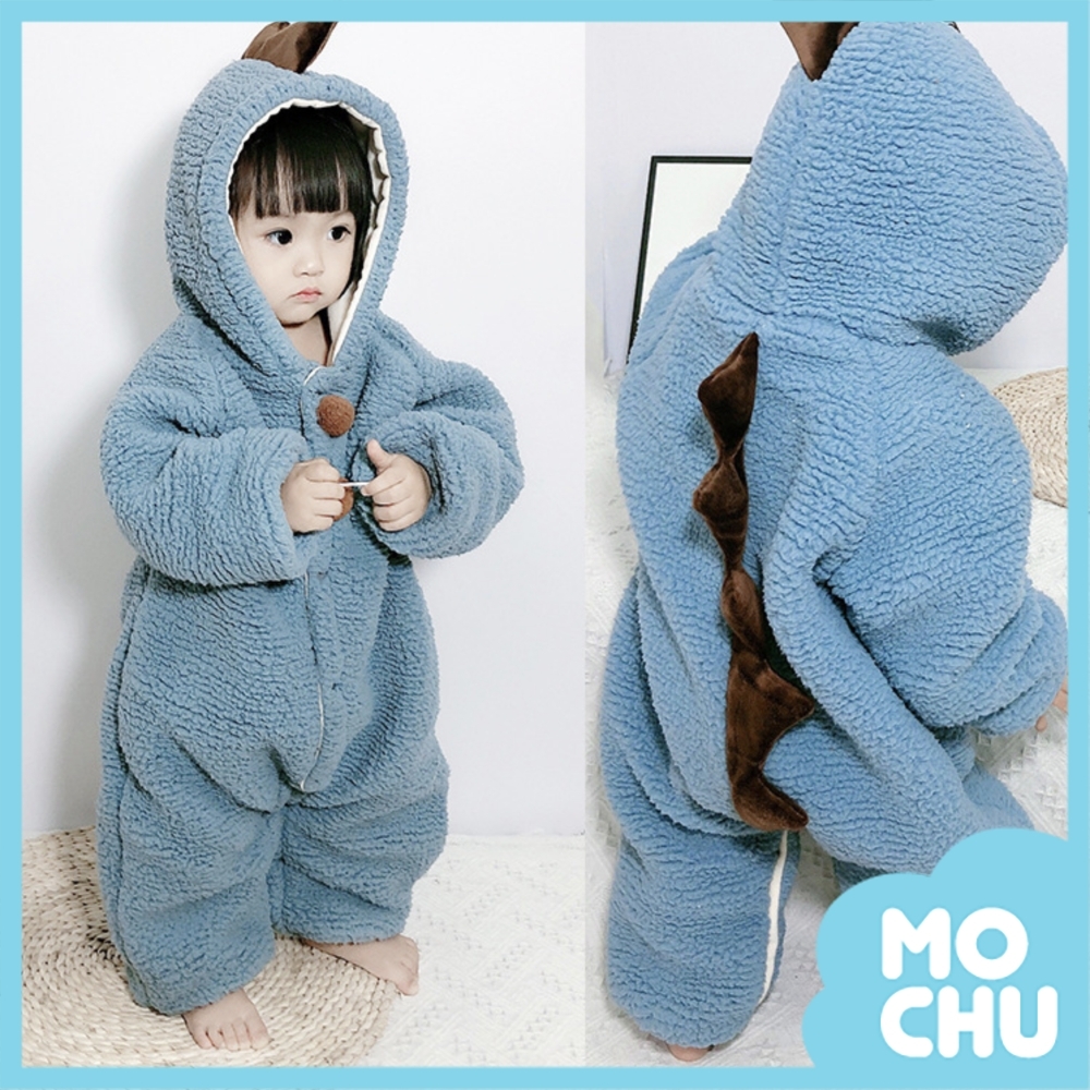 尖角小恐龍加厚連身衣(五色)