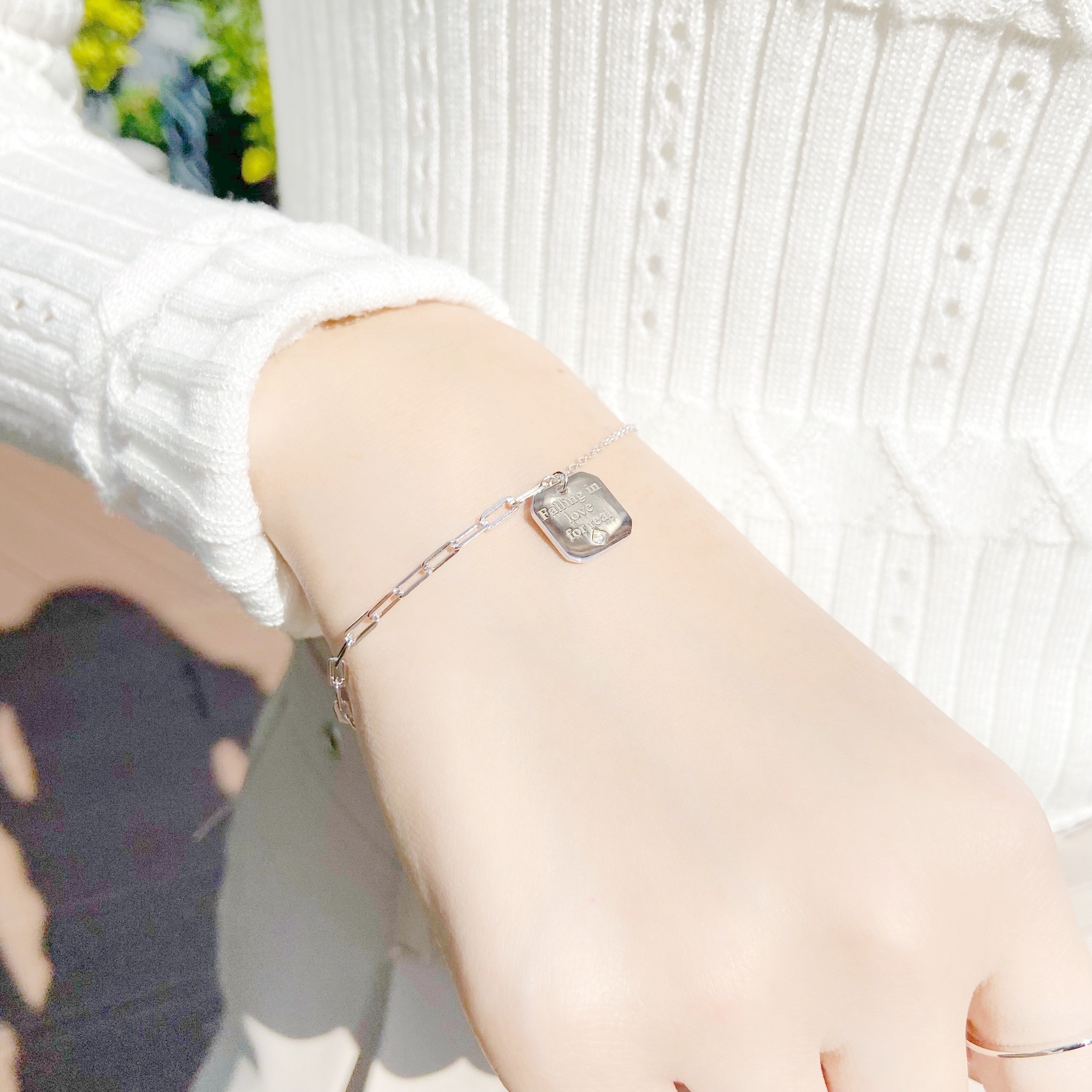 | 925 Silver・ White Gold | Confession Tag Bracelet | BR0511 |